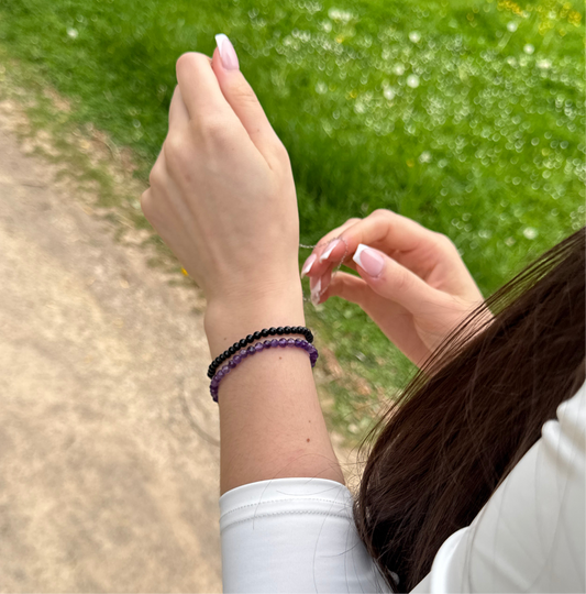 Facetttiert - Kugelarmband Amethyst