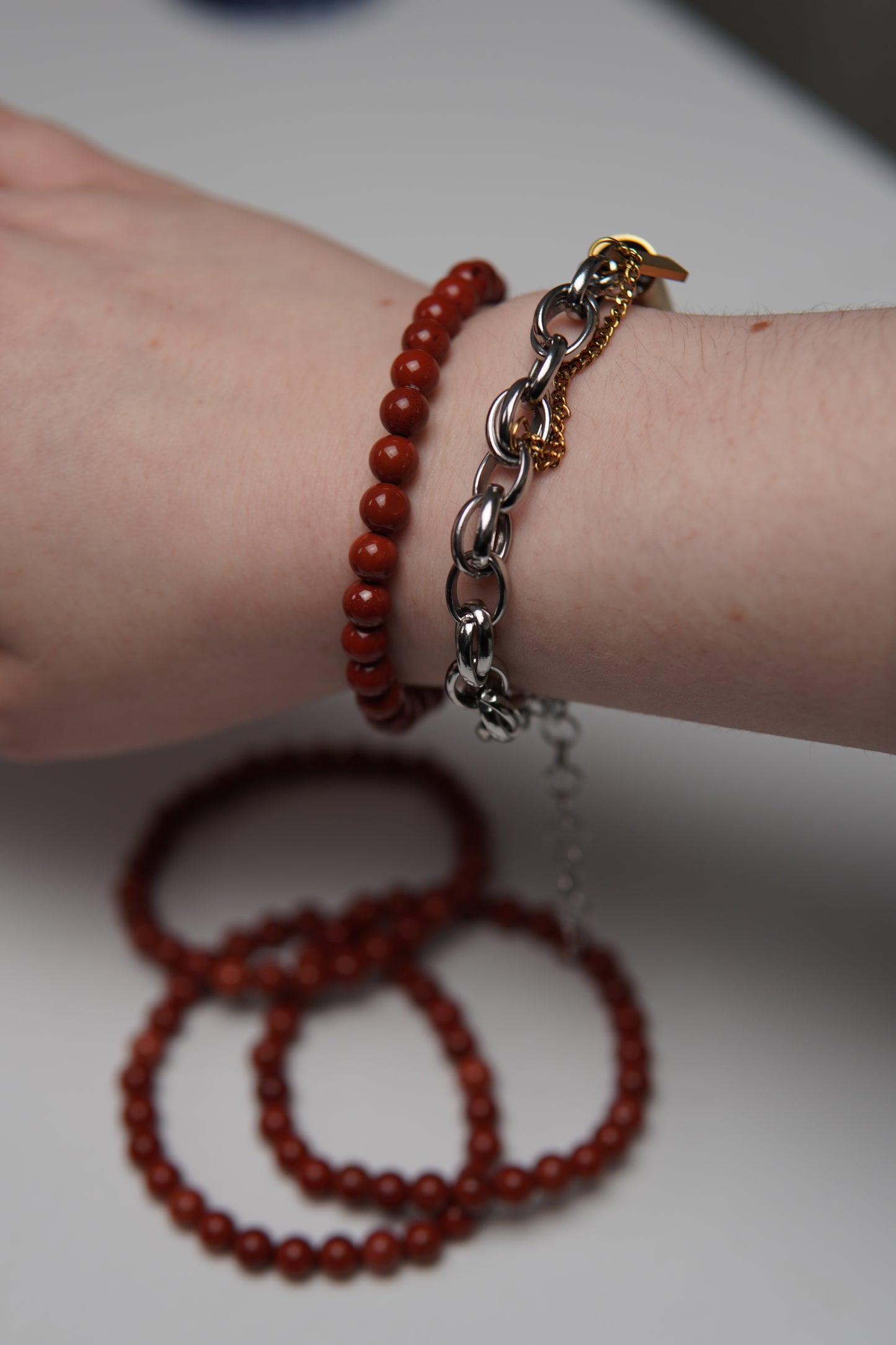 Kugelarmband Roter Jaspis Medium