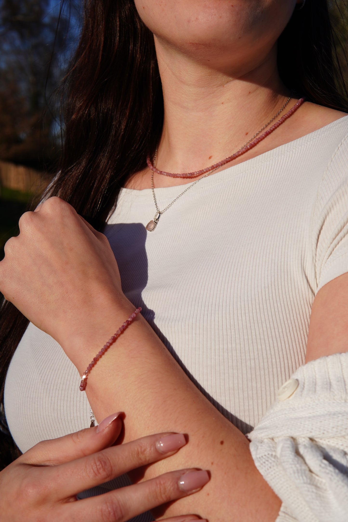 Facetttiert - Kugelarmband Pink Turmalin