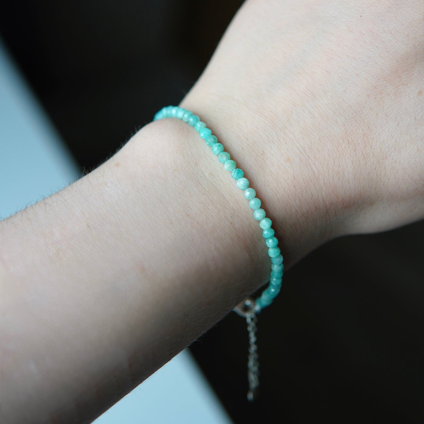 Amazonit Armband mit Verschluss - Facetttiert