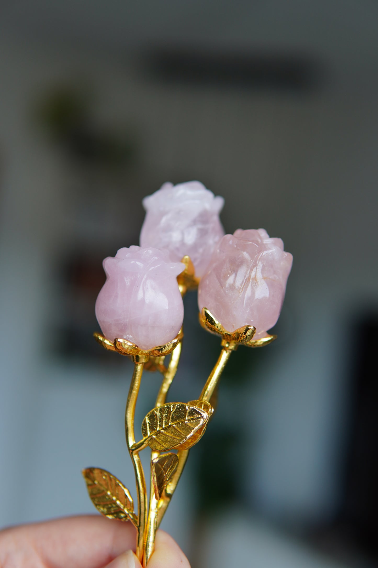 Rosenstrauß_Edelsteine_Edelsteinrosen_Rosenquarz