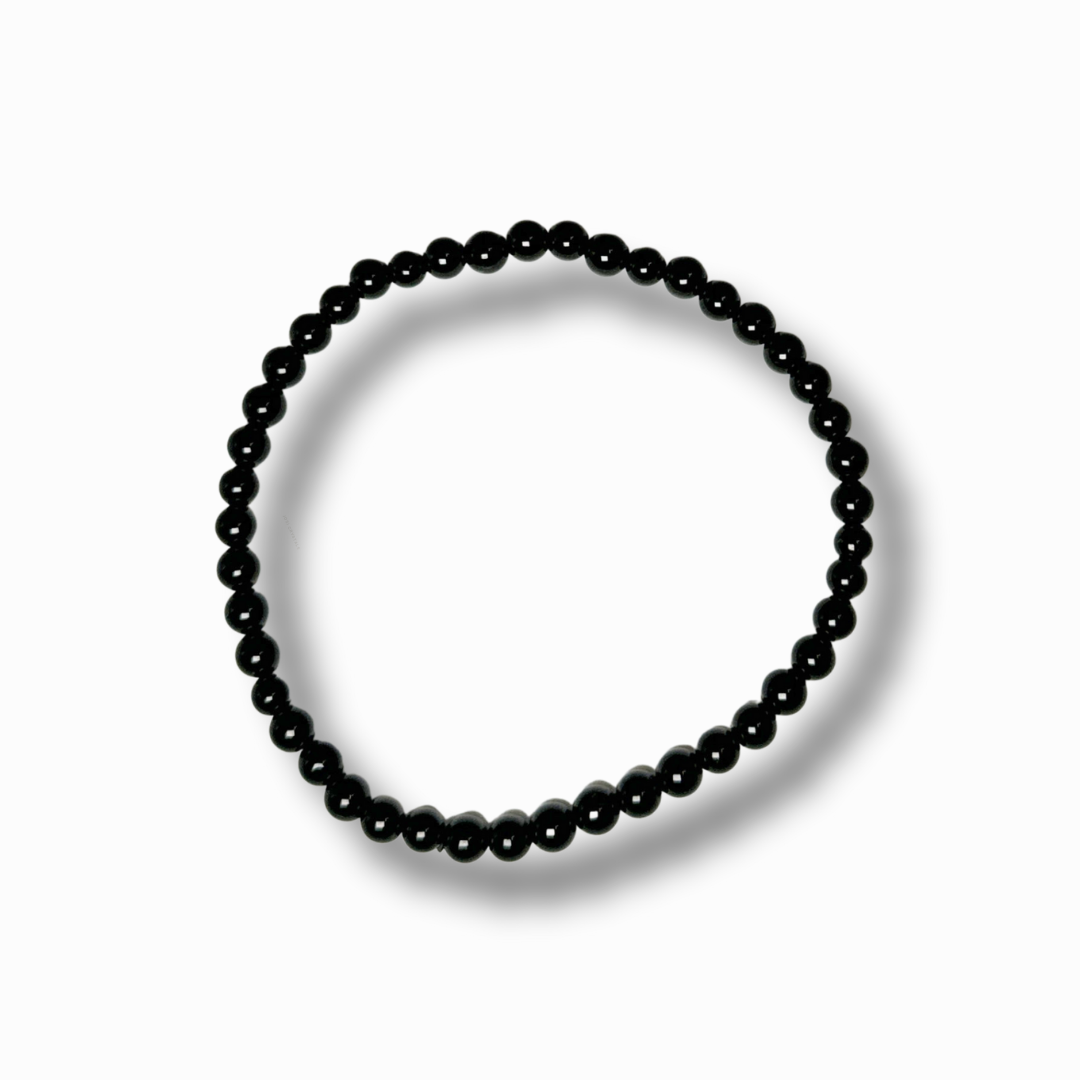 Armband mit polierten, schwarzen Onyxkugeln
