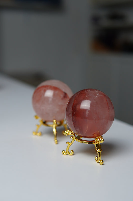 Peach Feuerquarz Kugel/Sphere
