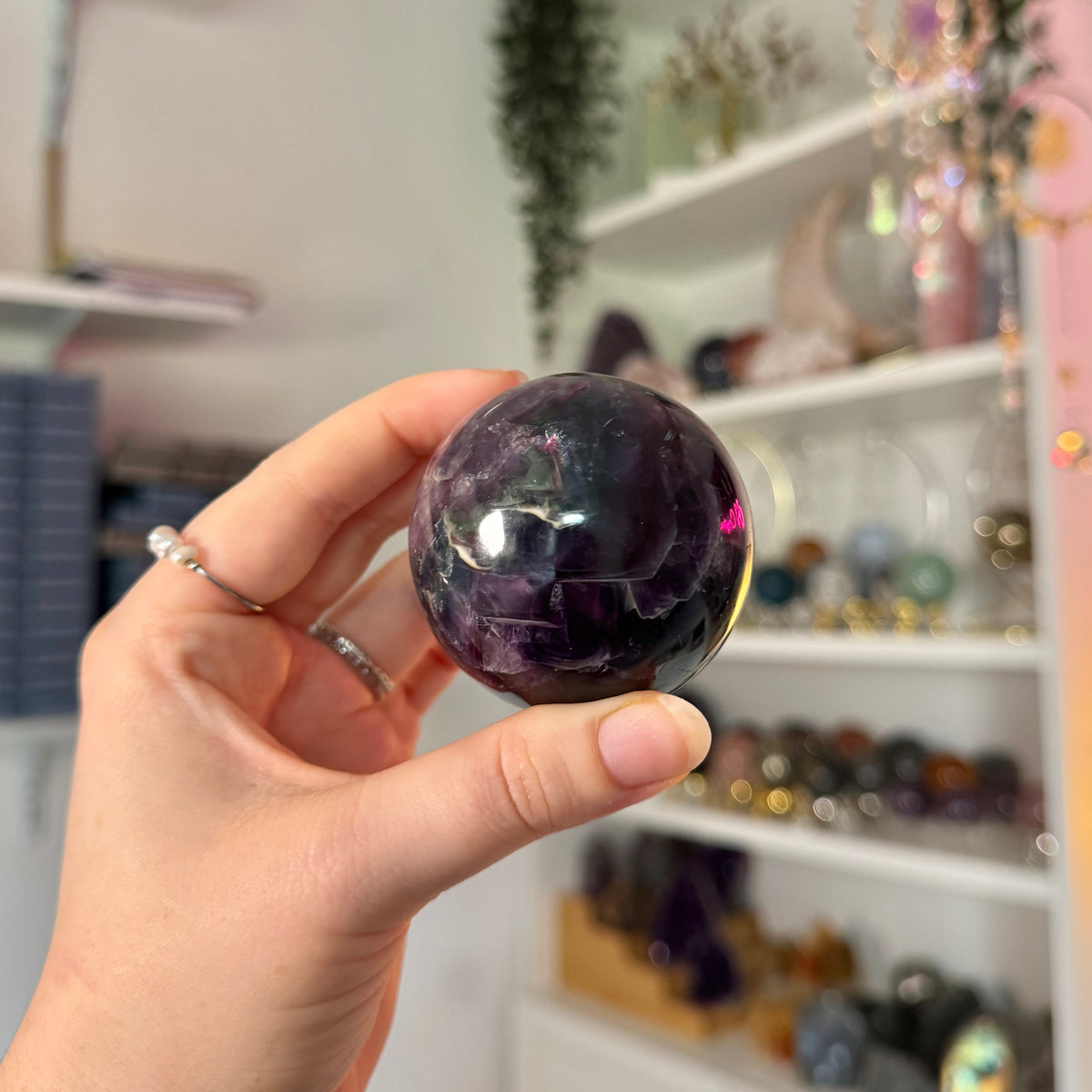 Mystic Rainbow Fluorit Sphere/Kugel