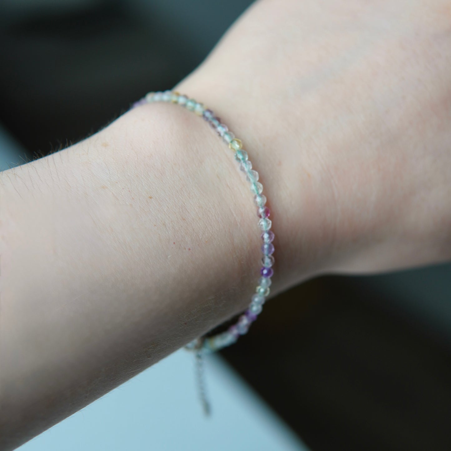 Fluorit Armband mit Verschluss - Facetttiert