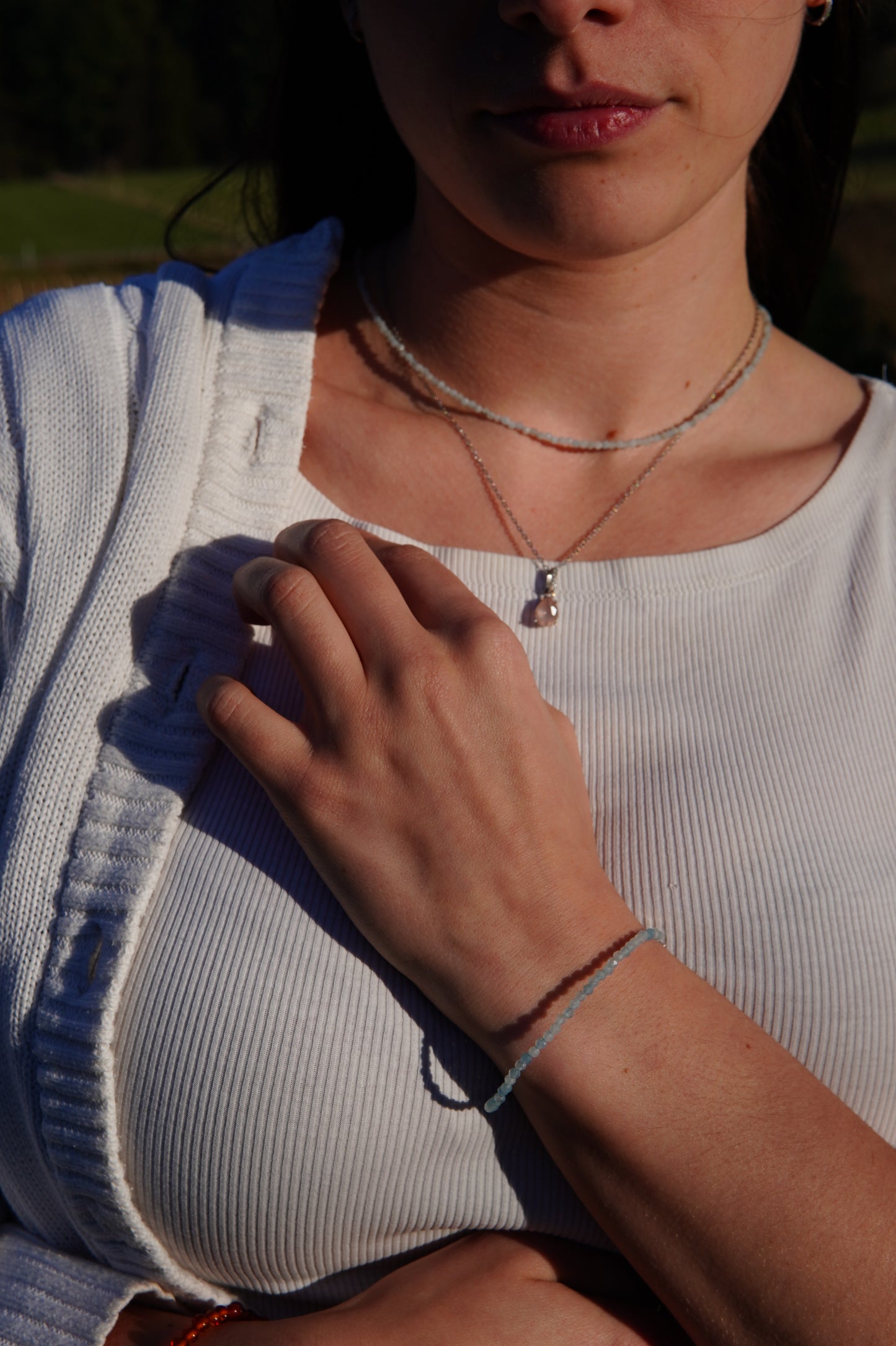 Aquamarin Halskette - facettiert