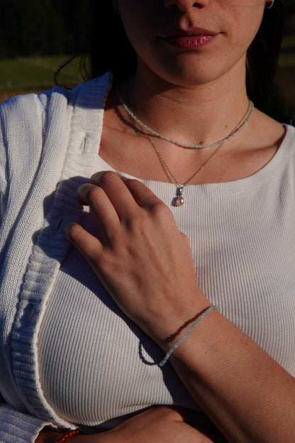 Aquamarin Halskette - facettiert