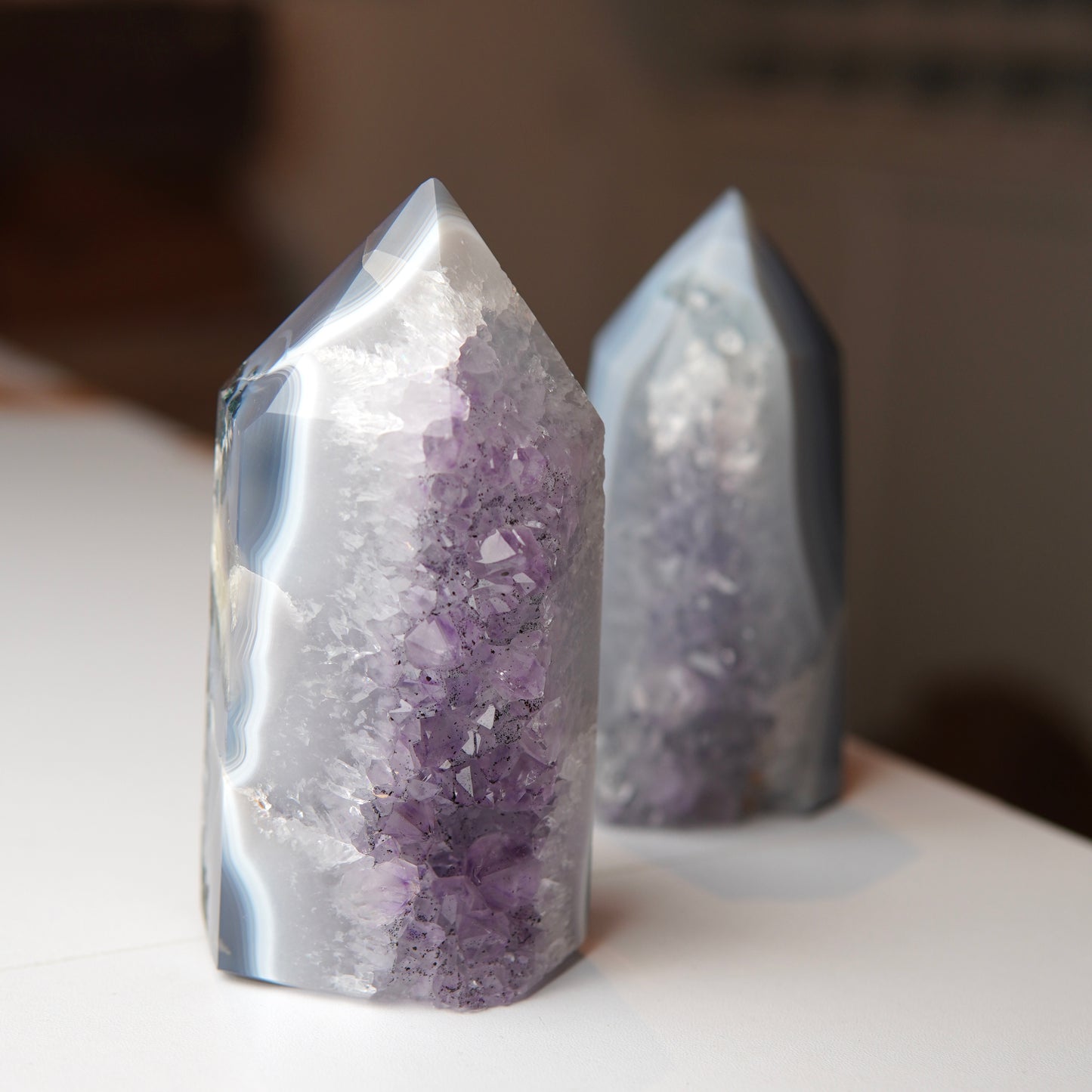Amethyst Achat Obelisk - Brasilien