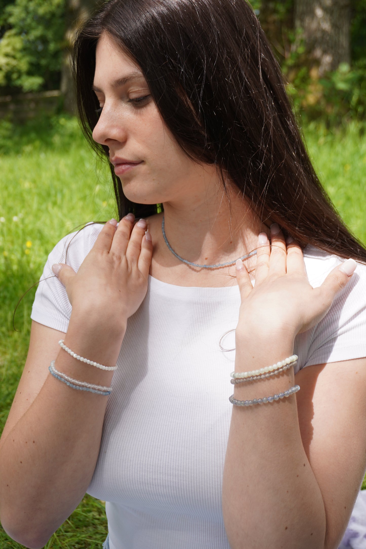 Kugelarmband Aquamarin - facettiert
