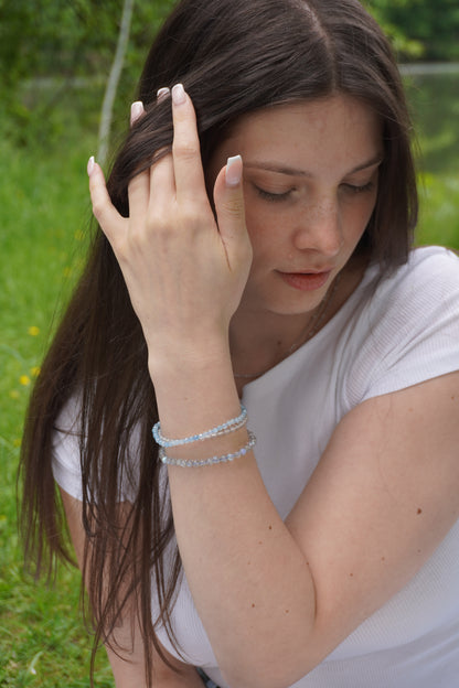 Kugelarmband Aquamarin - facettiert