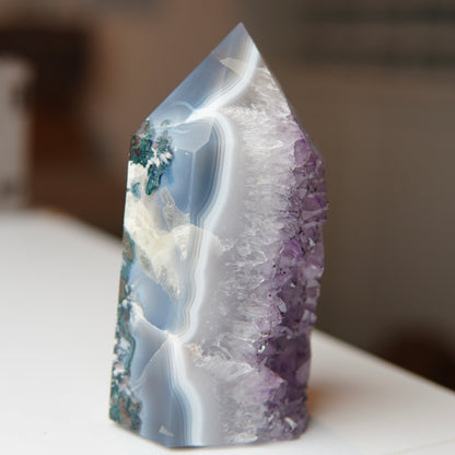 Amethyst Achat Obelisk - Brasilien
