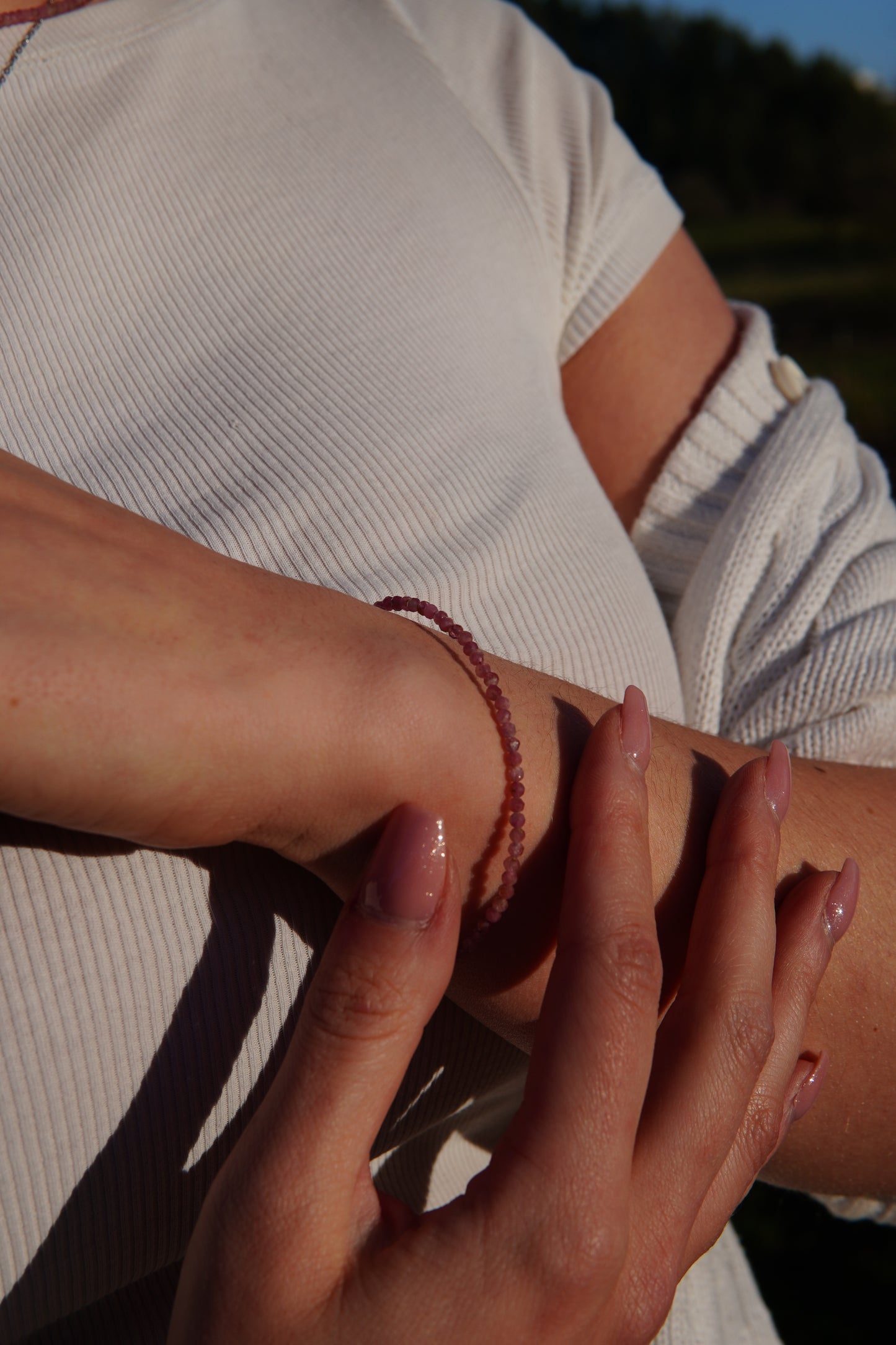 Facetttiert - Kugelarmband Pink Turmalin