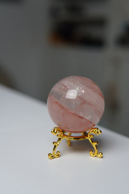 Peach Feuerquarz Kugel/Sphere