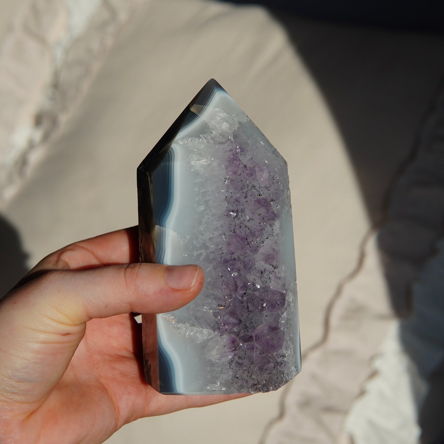 Amethyst Achat Obelisk - Brasilien
