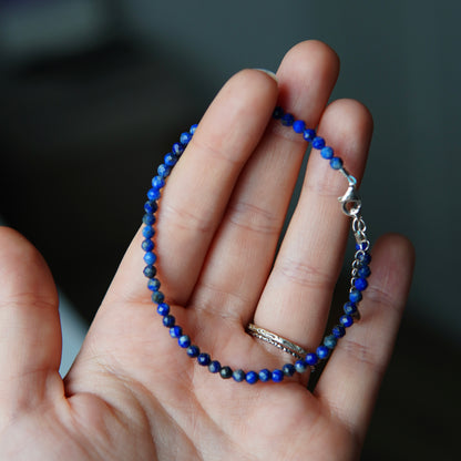 Lapislazuli Armband mit Verschluss - Facetttiert