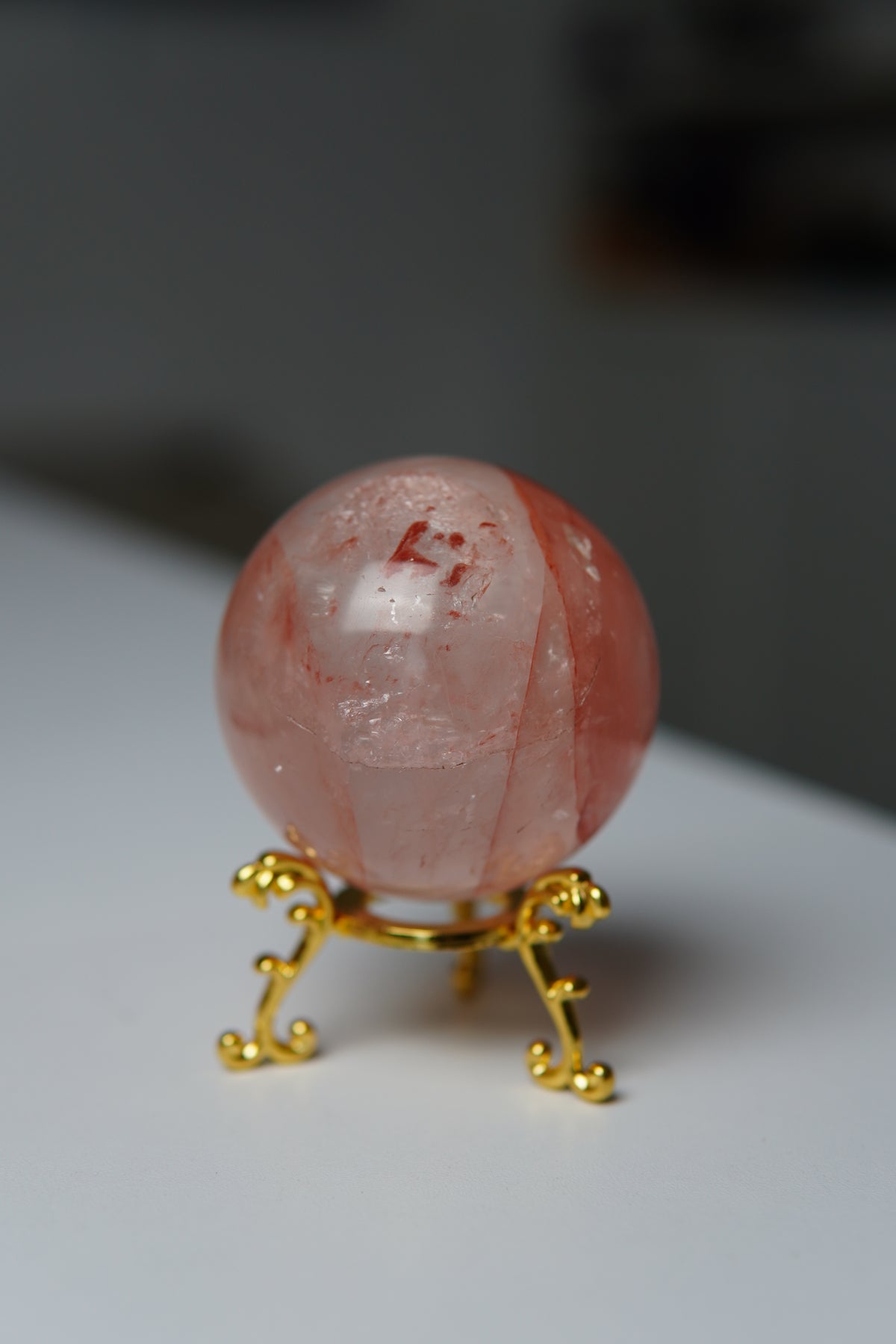 Peach Feuerquarz Kugel/Sphere