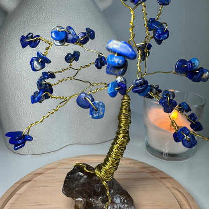 Edelsteinbaum Lapislazuli & Rauchquarz