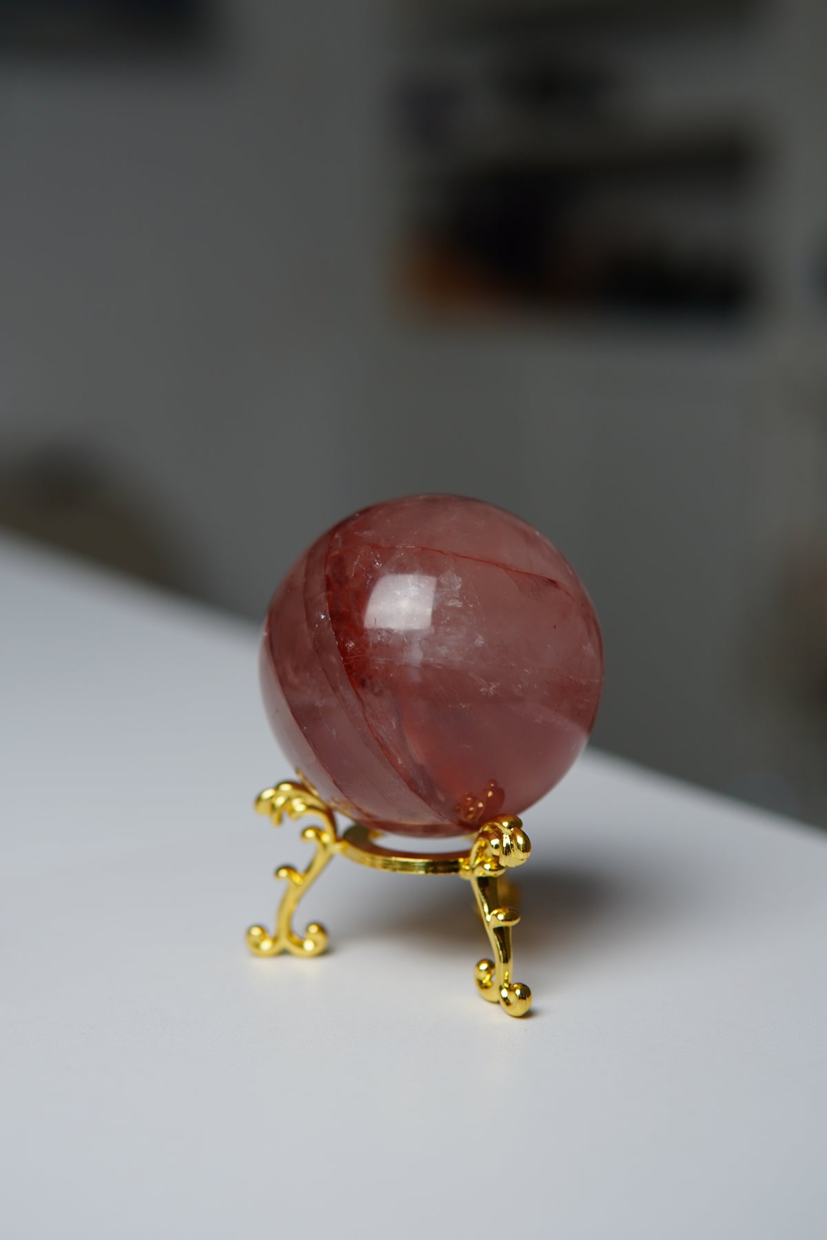 Peach Feuerquarz Kugel/Sphere