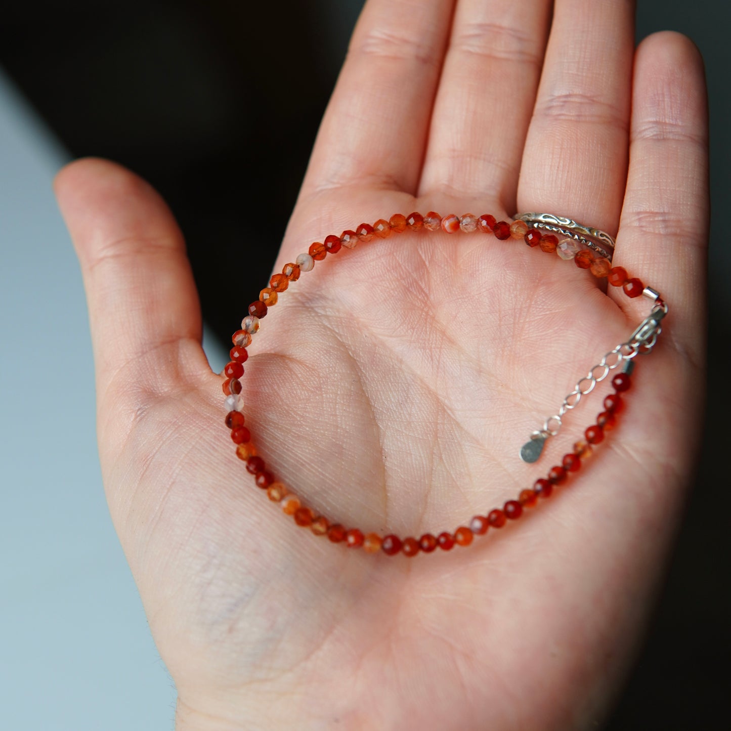 Karneol Armband mit Verschluss - Facetttiert