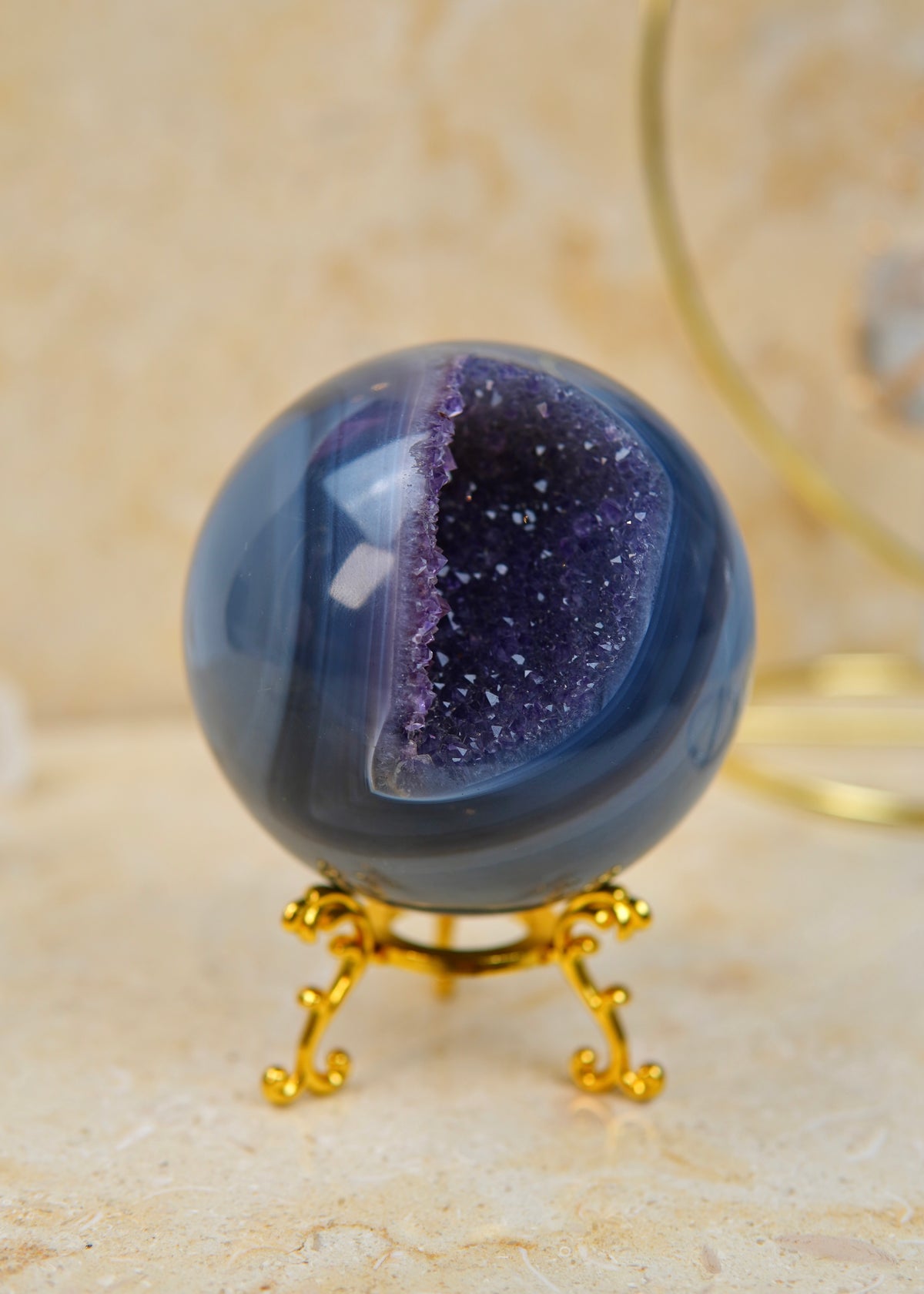 Amethyst Achat Kugel - Brasilien