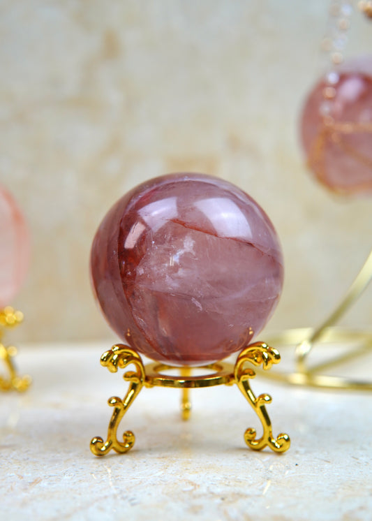 Peach Feuerquarz Kugel/Sphere