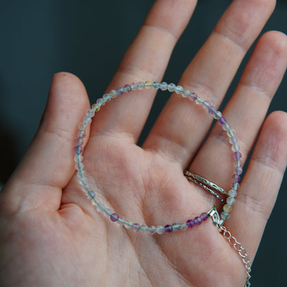 Fluorit Armband mit Verschluss - Facetttiert