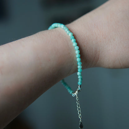 Amazonit Armband mit Verschluss - Facetttiert