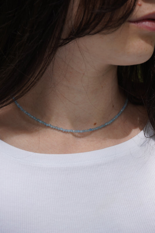 Aquamarin Halskette - facettiert
