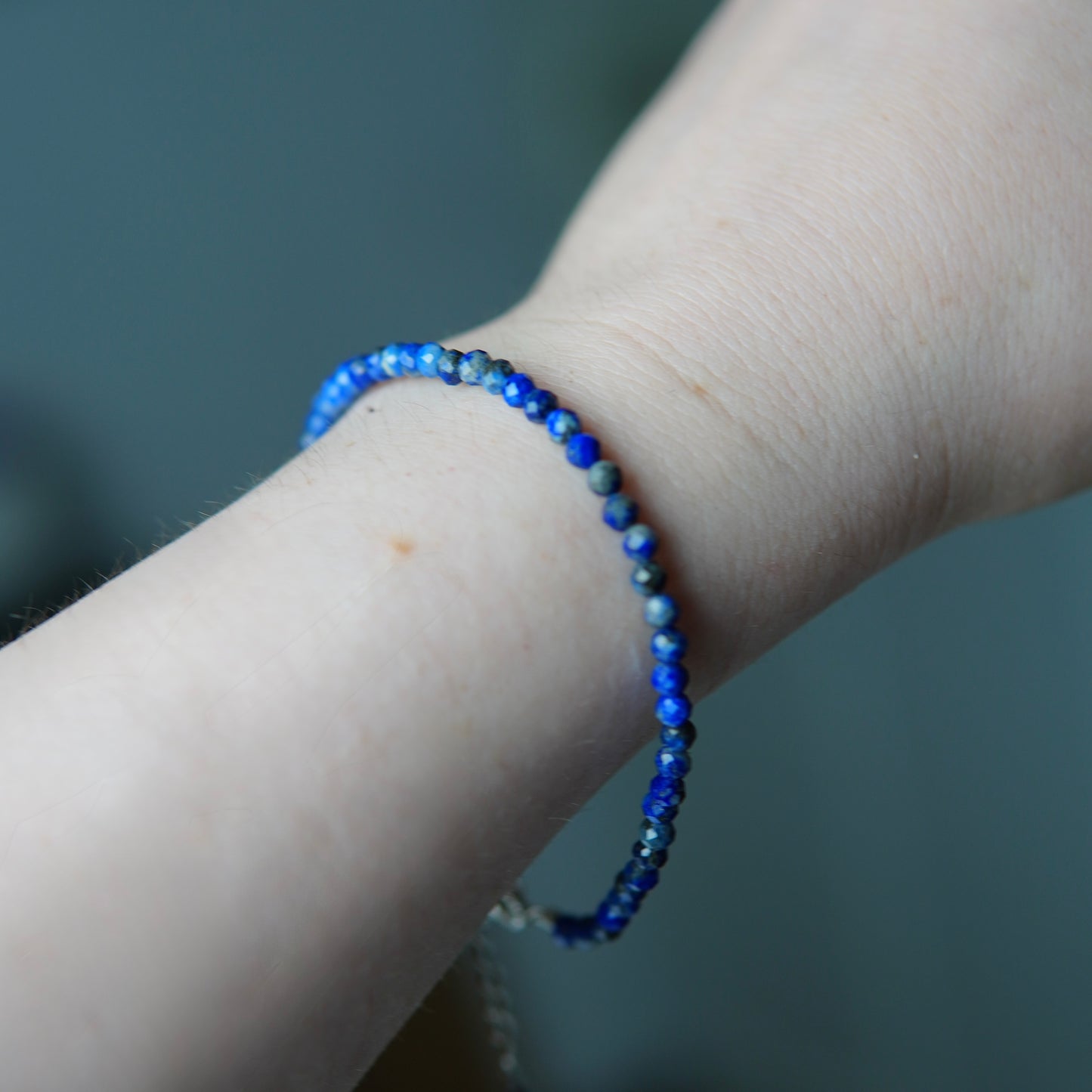 Lapislazuli Armband mit Verschluss - Facetttiert