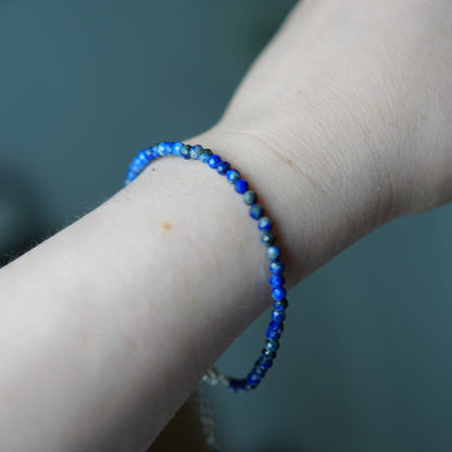 Lapislazuli Armband mit Verschluss - Facetttiert