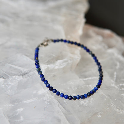 Lapislazuli Armband mit Verschluss - Facetttiert