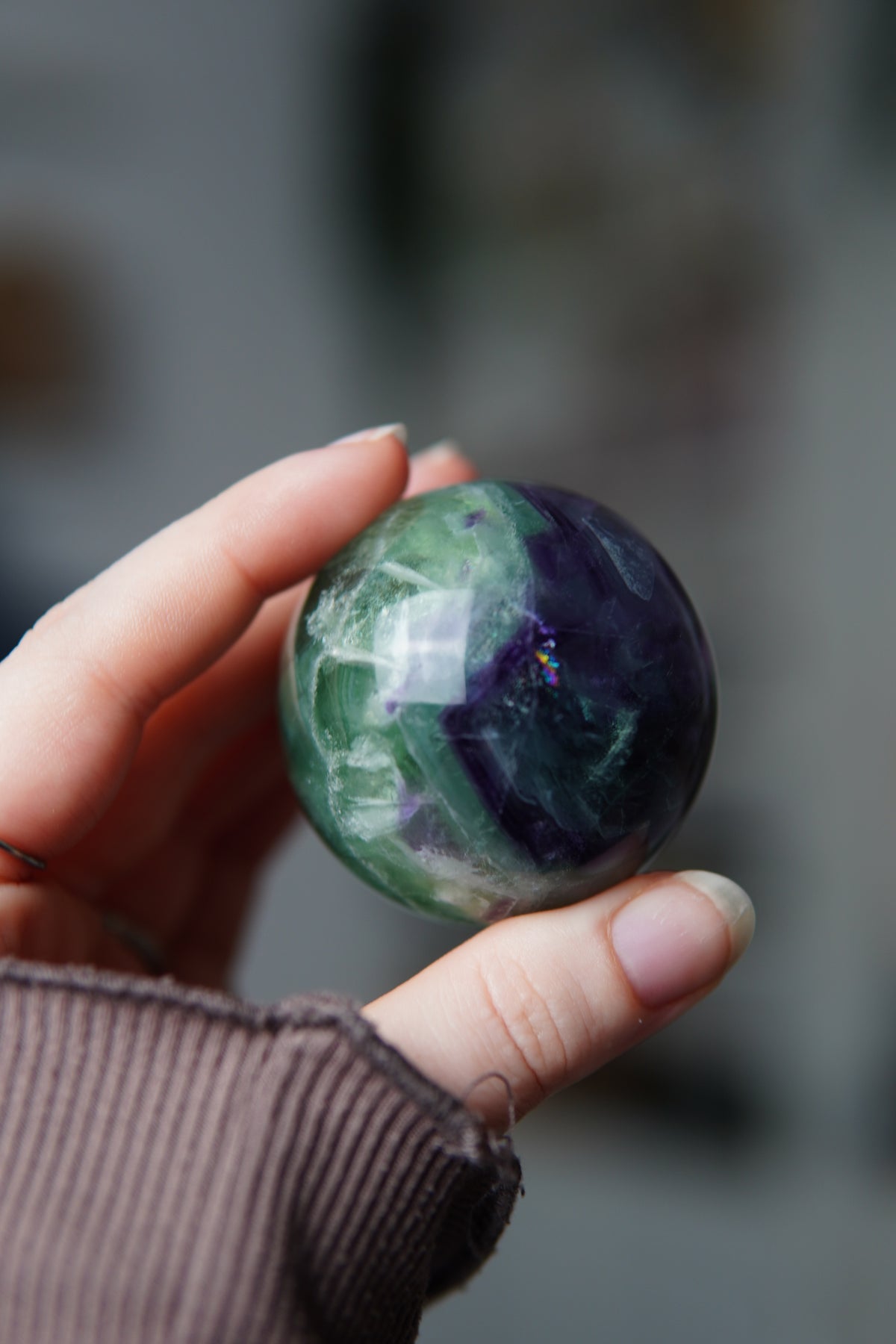 Regenbogen Fluorit Sphere/Kugel