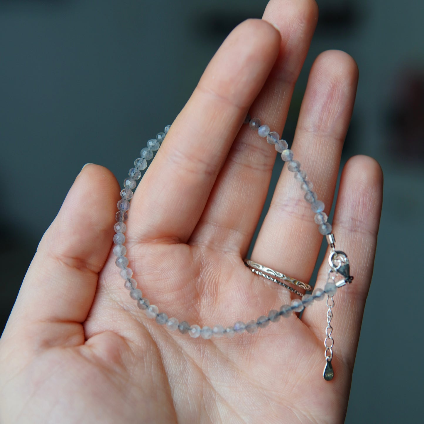 Labradorit Armband mit Verschluss - Facetttiert