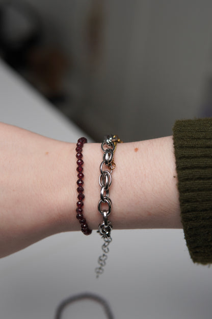 Facetttiert - Kugelarmband Granat