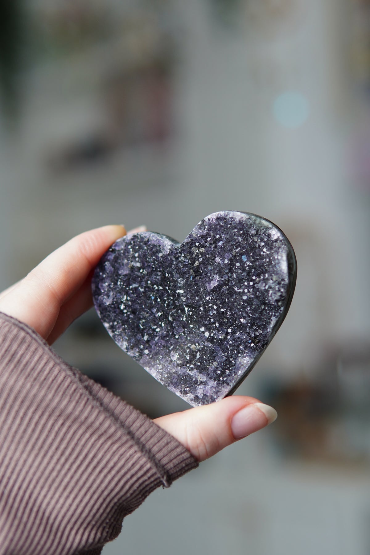 Bejeweled Midnight Heart - Black Amethyst