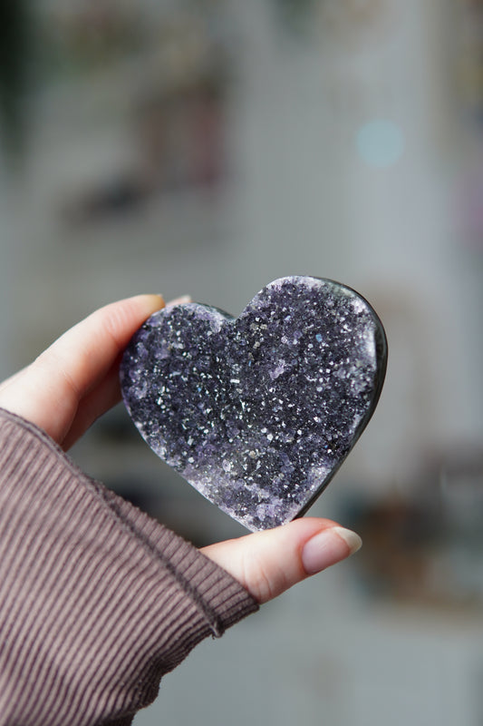 Bejeweled Midnight Heart - Black Amethyst