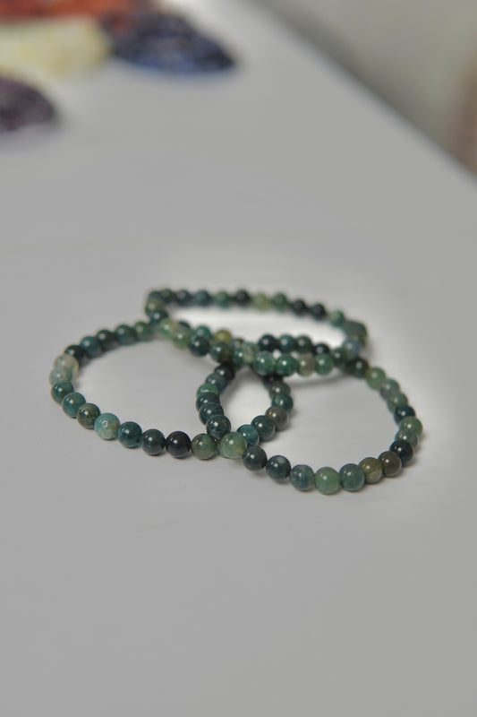 Kugelarmband Moosachat Medium