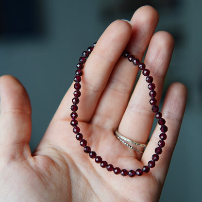 Granat Armband - Facetttiert
