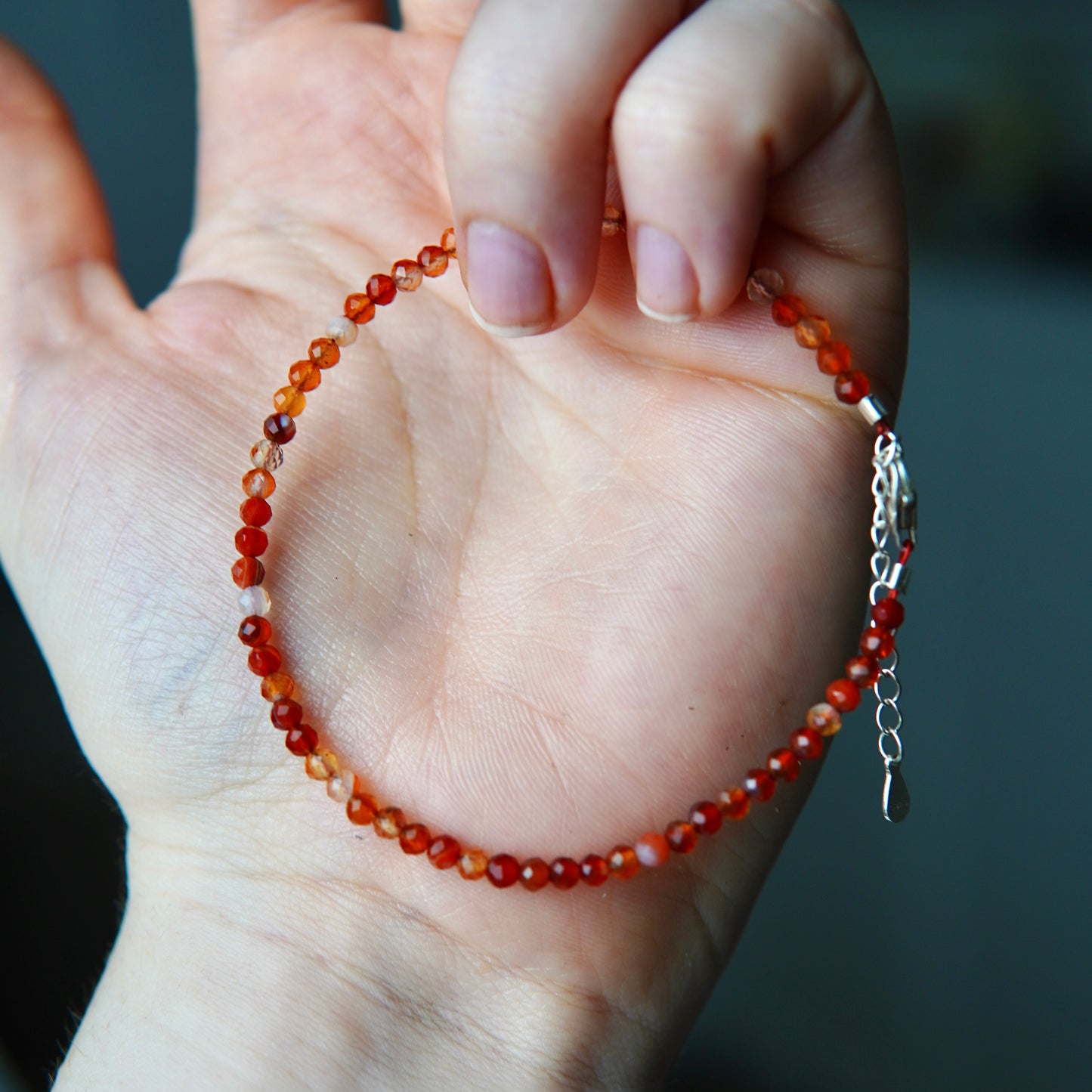Karneol Armband mit Verschluss - Facetttiert