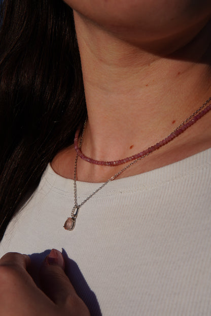 Pink Turmalin Halskette - facettiert