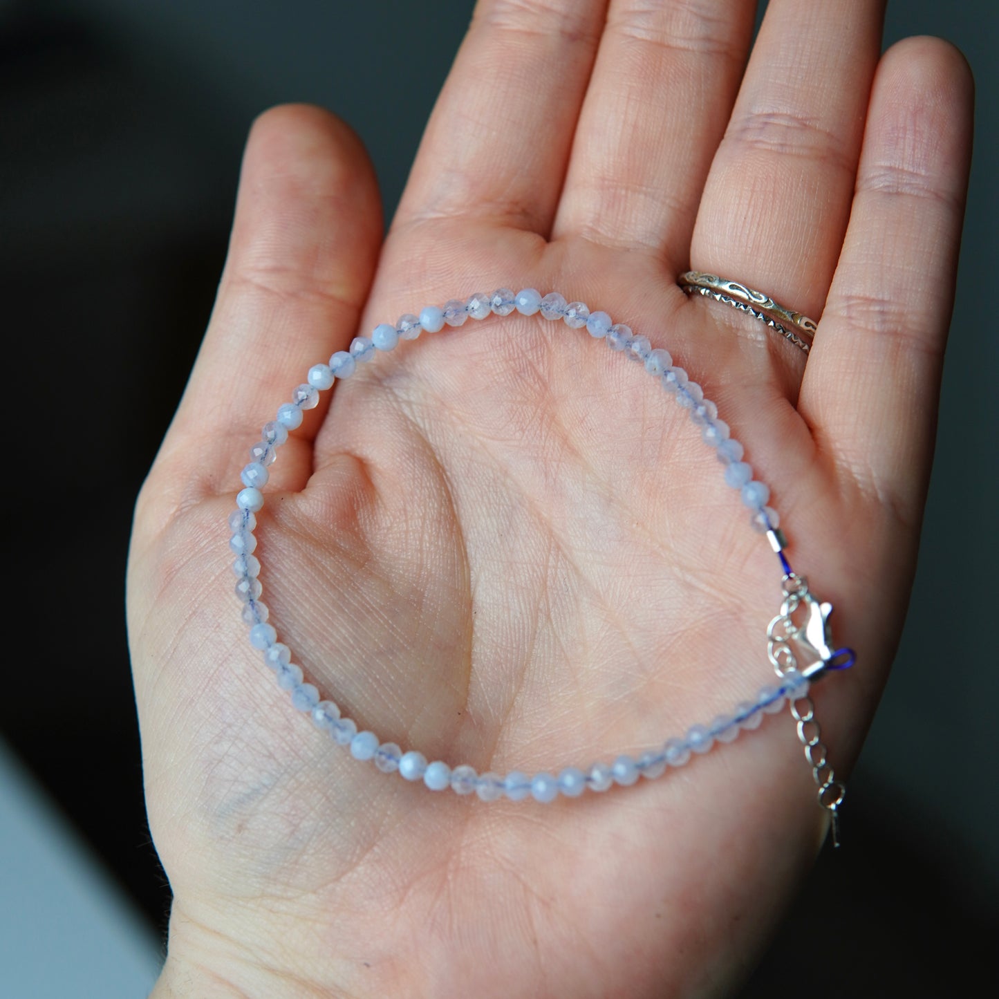 Chalcedon Armband mit Verschluss - Facetttiert