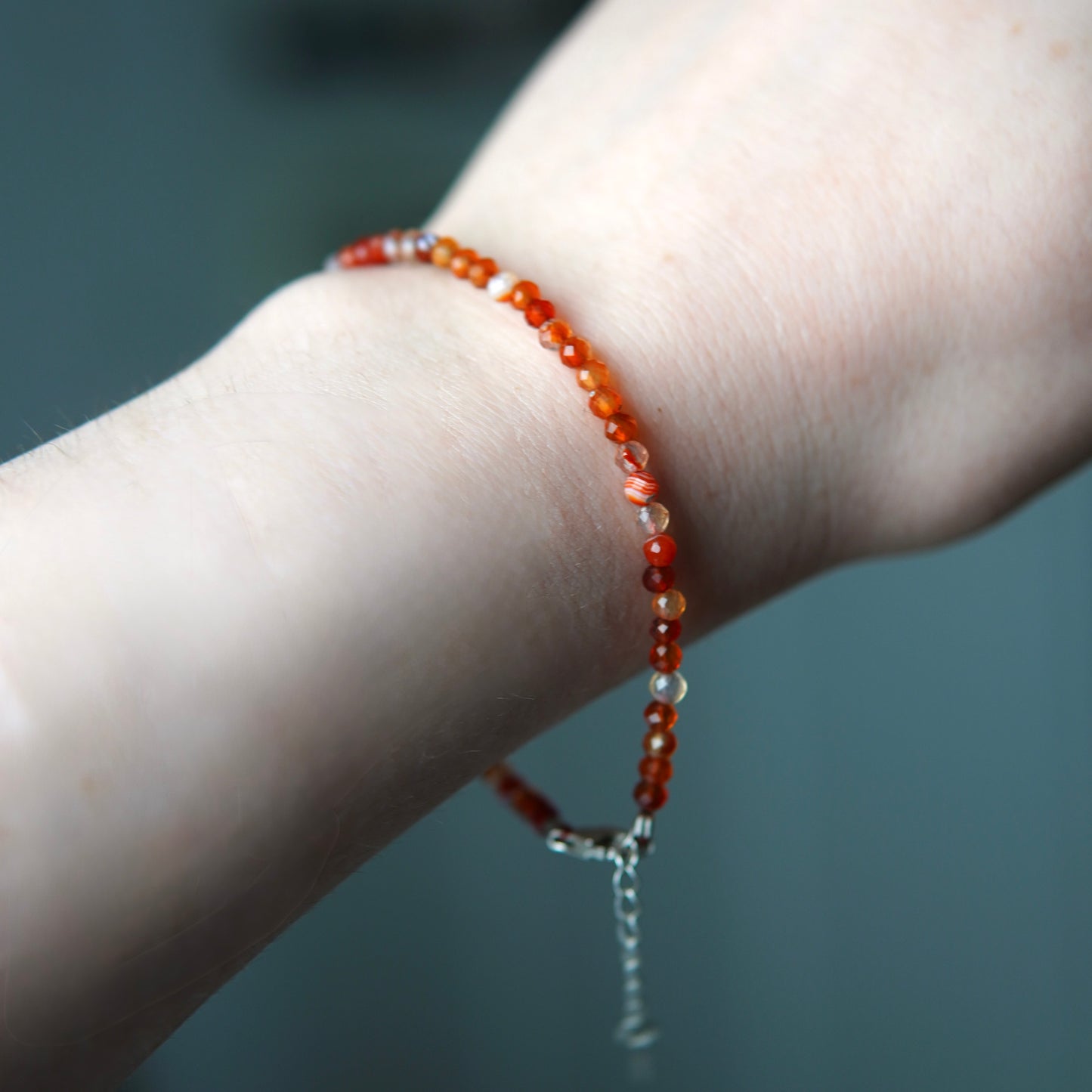 Karneol Armband mit Verschluss - Facetttiert