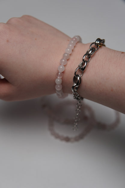 Kugelarmband Rosenquarz Medium