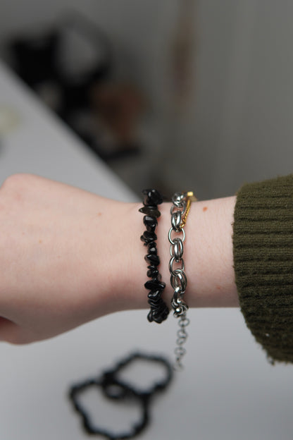 Splitterarmband Obsidian