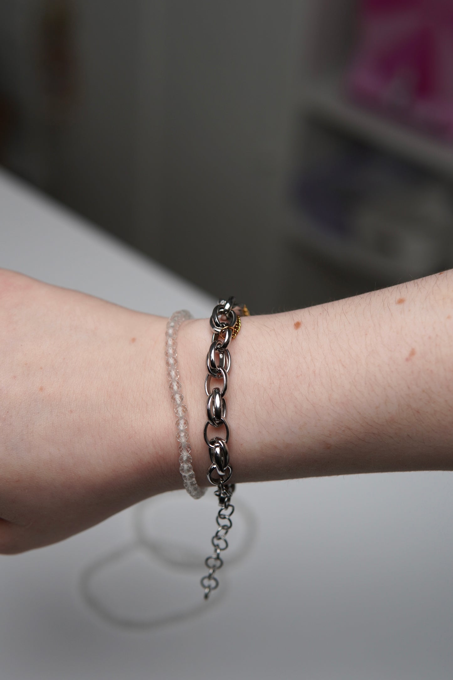 Facetttiert - Kugelarmband Bergkristall