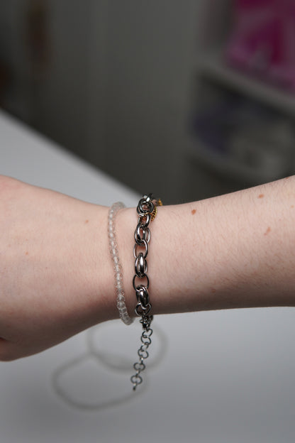 Facetttiert - Kugelarmband Bergkristall