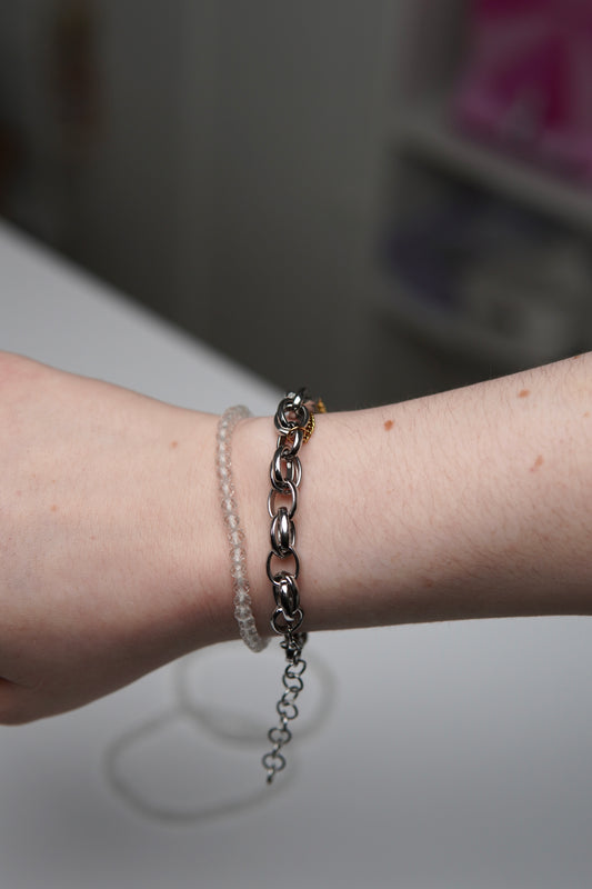 Facetttiert - Kugelarmband Bergkristall