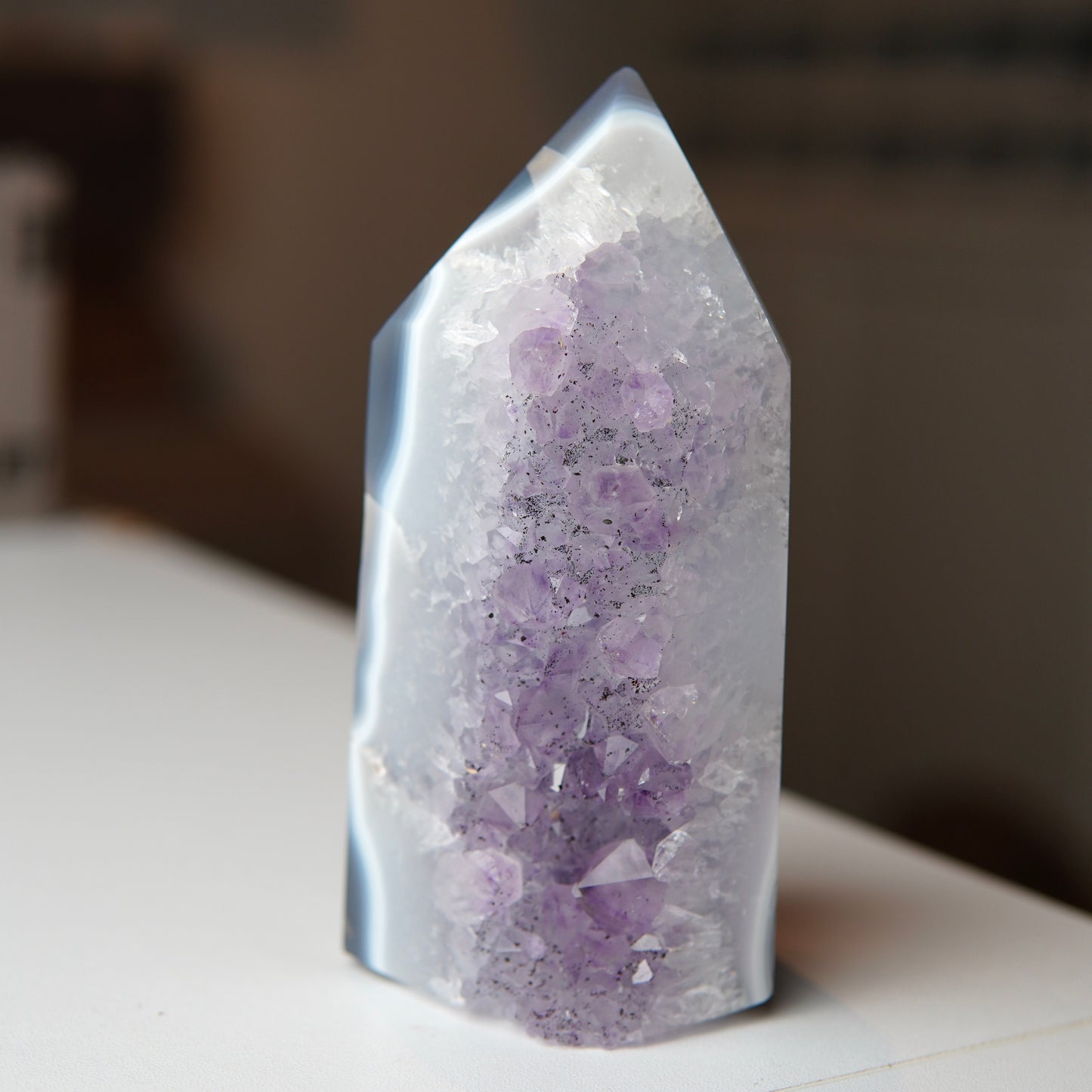 Amethyst Achat Obelisk - Brasilien