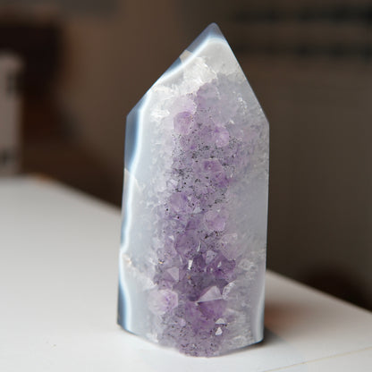 Amethyst Achat Obelisk - Brasilien