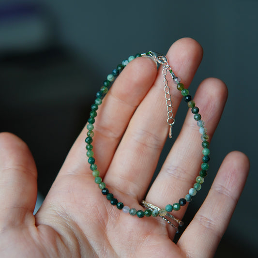 Moosachat Armband - Facetttiert
